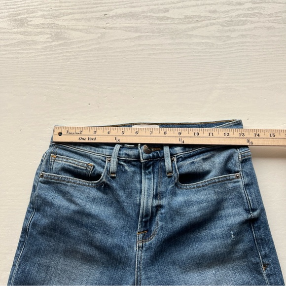 Frame Le Beau Ankle Straight Leg Boyfriend Jeans Womens 23 Cleo Rips Wash - Picture 9 of 16